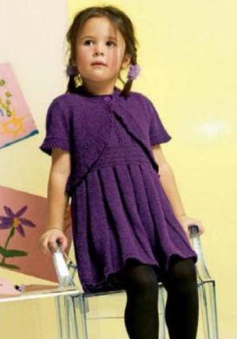 Girl’s dress and cardigan st knit pattern